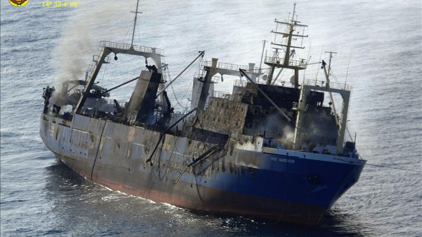 Pesquero que naufrag&oacute; en Canarias