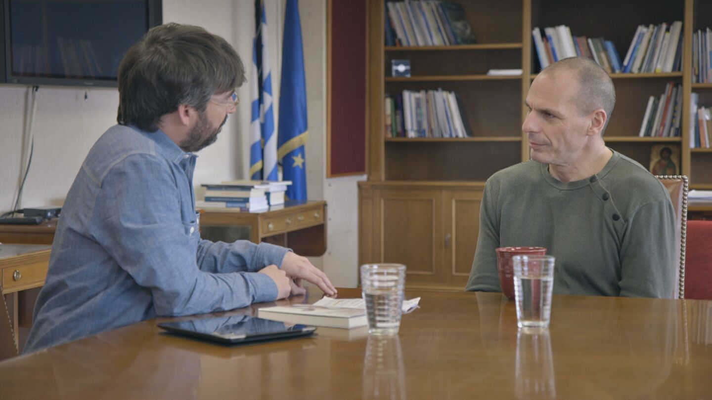 Jordi &Eacute;vole y Yanis Varoufakis en 'Salvados'