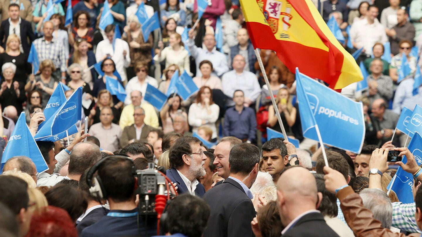 Mariano Rajoy y Alberto Fabra, en el acto de presentaci&oacute;n de los candidatos de Alicante