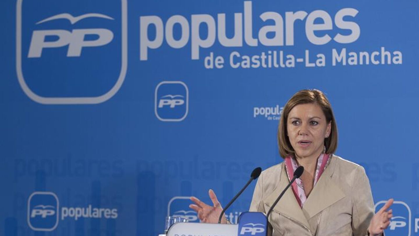 Mar&iacute;a Dolores de Cospedal en un acto del PP