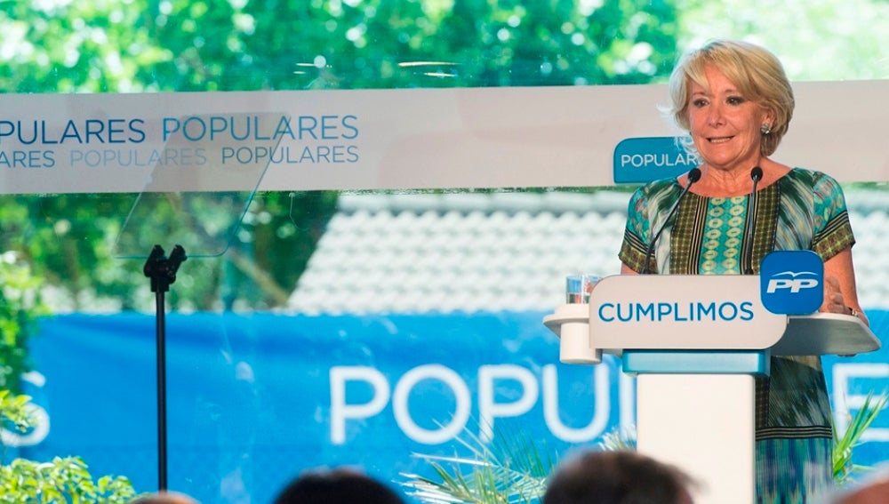 Esperanza Aguirre durante un acto electoral