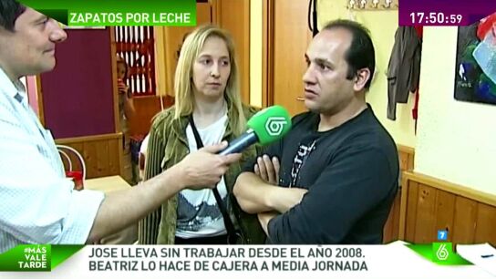 Familia zaragozana que intercambiaba zapatos por comida