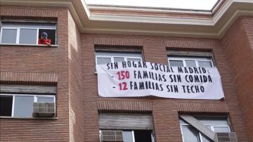 Edificio ocupado por los miembros del 'Hogar Social Madrid Ramiro Ledesma'
