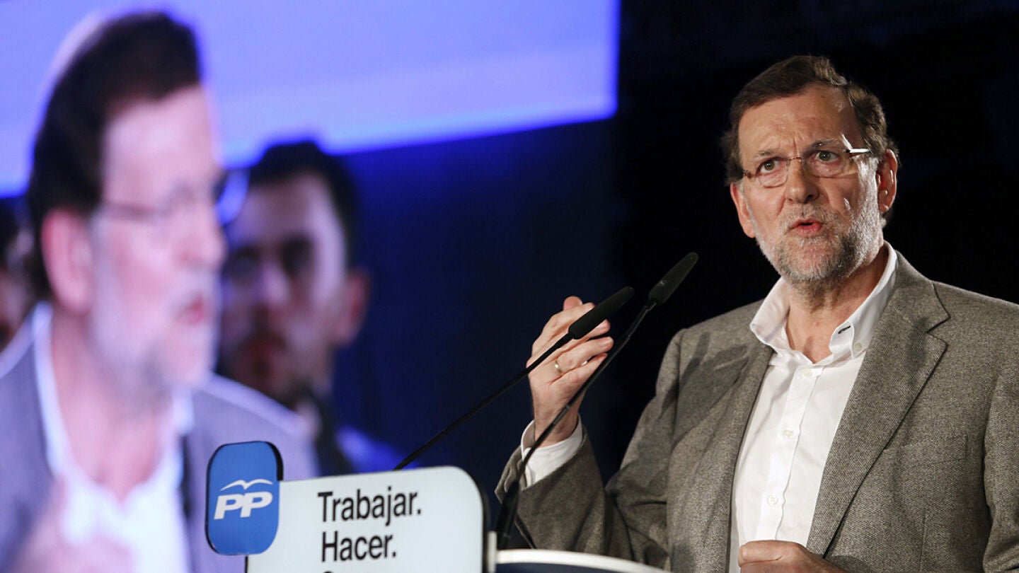 Mariano Rajoy, durante su intervenci&oacute;n en la clausura de un acto de su partido 