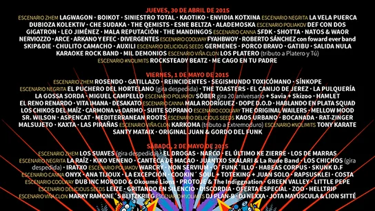 Cartel del Viña Rock 2015 Cartel del Viña Rock 2015