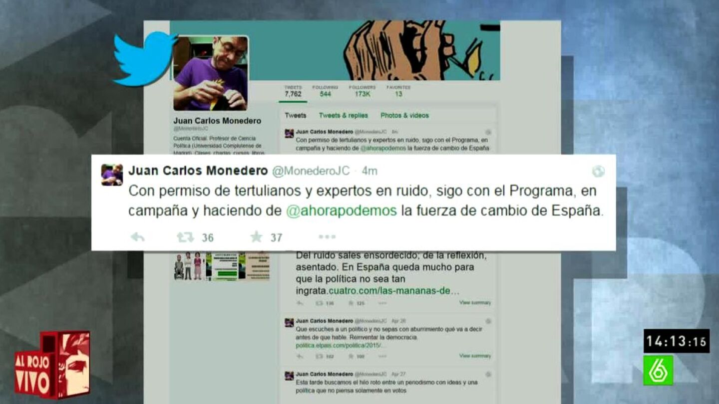 Tuit de Monedero 30/4/15