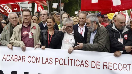 Los secretarios generales de CCOO, Fernández Toxo, y de UGT, Méndez Los secretarios generales de CCOO, Fernández Toxo, y de UGT, Méndez