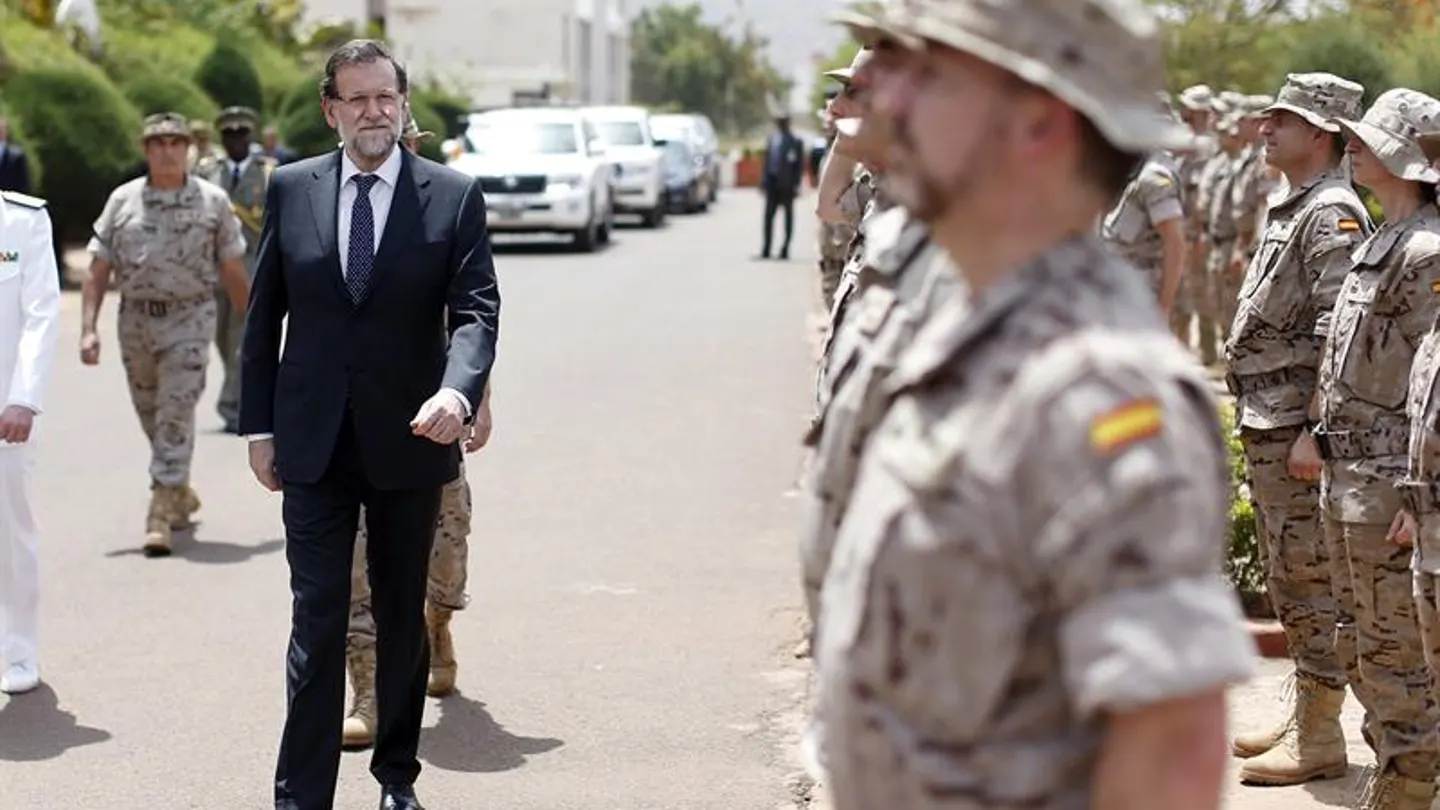 Rajoy, en la Escuela de Mantenimiento de la Paz, en Mali. Rajoy, en la Escuela de Mantenimiento de la Paz, en Mali.