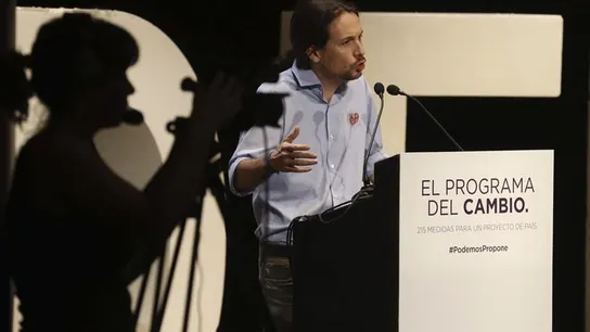 Pablo Iglesias en la presentación del programa para las elecciones autonómicas del 24M Pablo Iglesias en la presentación del programa para las elecciones autonómicas del 24M