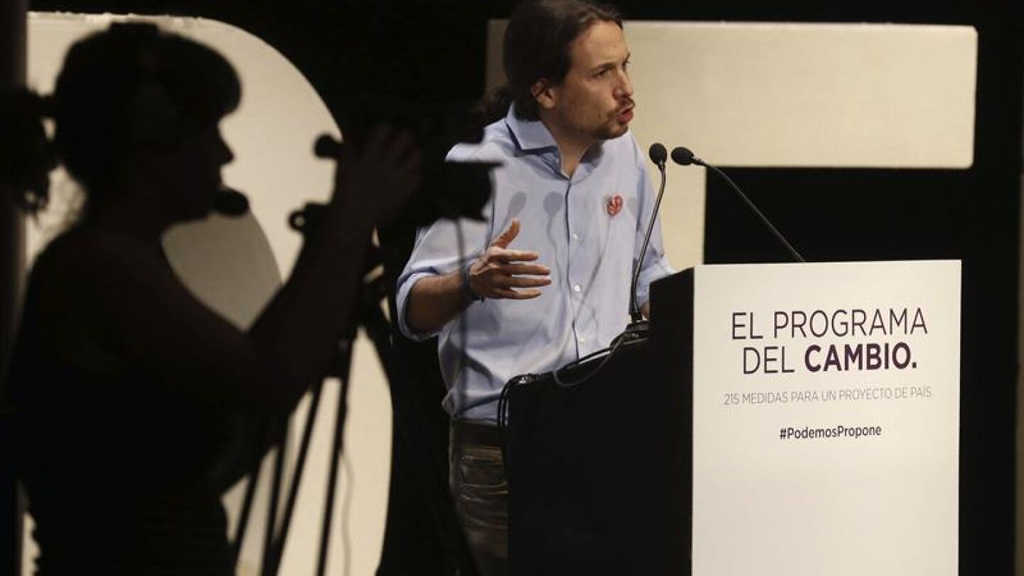 Pablo Iglesias en la presentaci&oacute;n del programa para las elecciones auton&oacute;micas del 24M