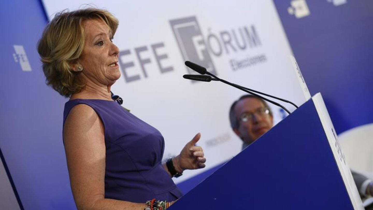 Esperanza Aguirre en un acto de EFE F&oacute;rum.