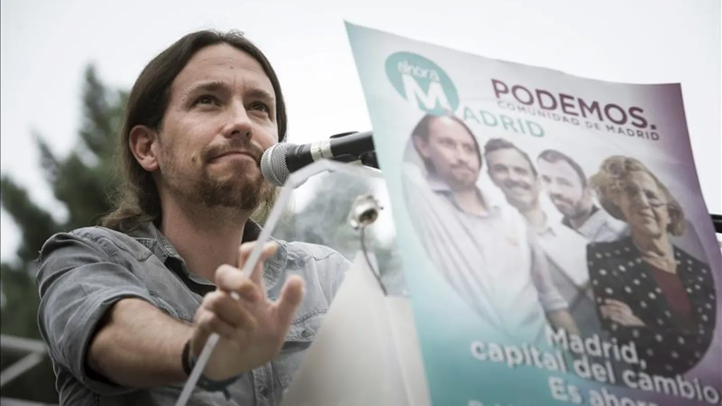 Pablo Iglesias en un mitin en apoyo de Manuel Carmena Pablo Iglesias en un mitin en apoyo de Manuel Carmena