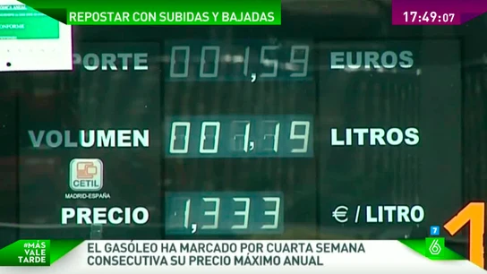 El precio del diésel ha subido 33 céntimos El precio del diésel ha subido 33 céntimos