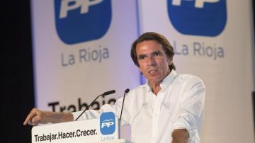 Aznar hace campaña en Logroño