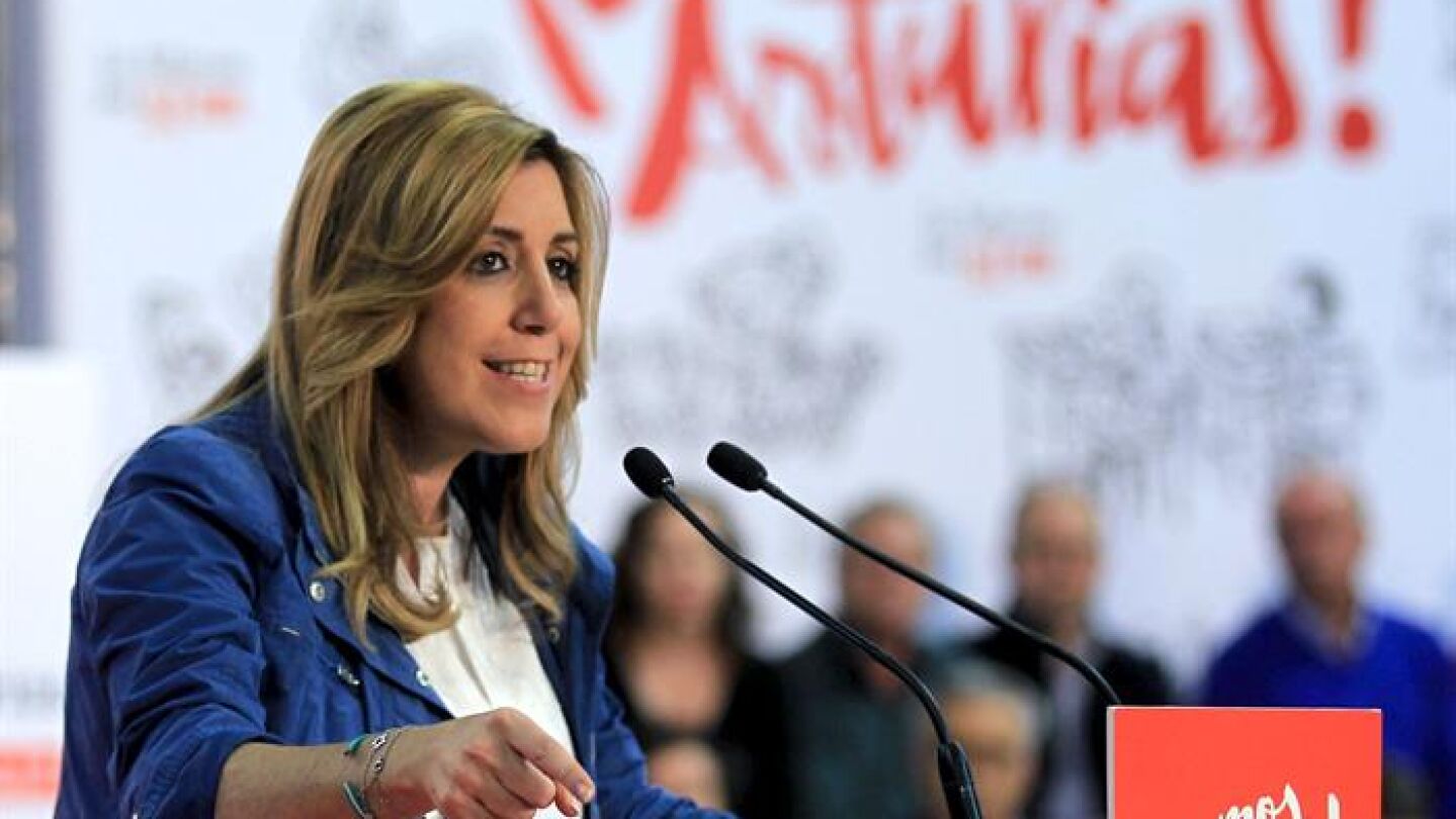Susana D&iacute;az en un mitin del PSOE.