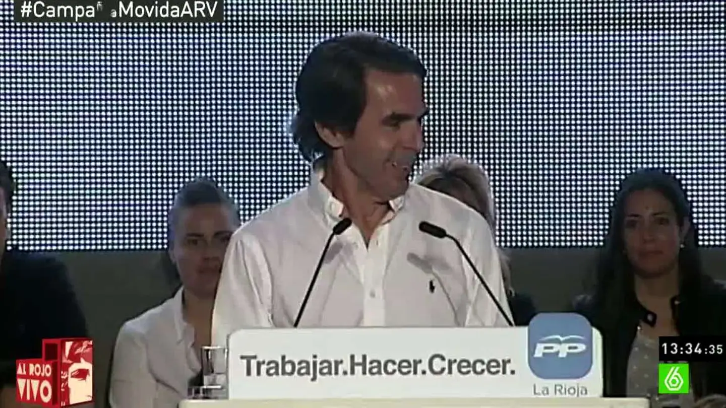 Aznar durante un mitin Aznar durante un mitin