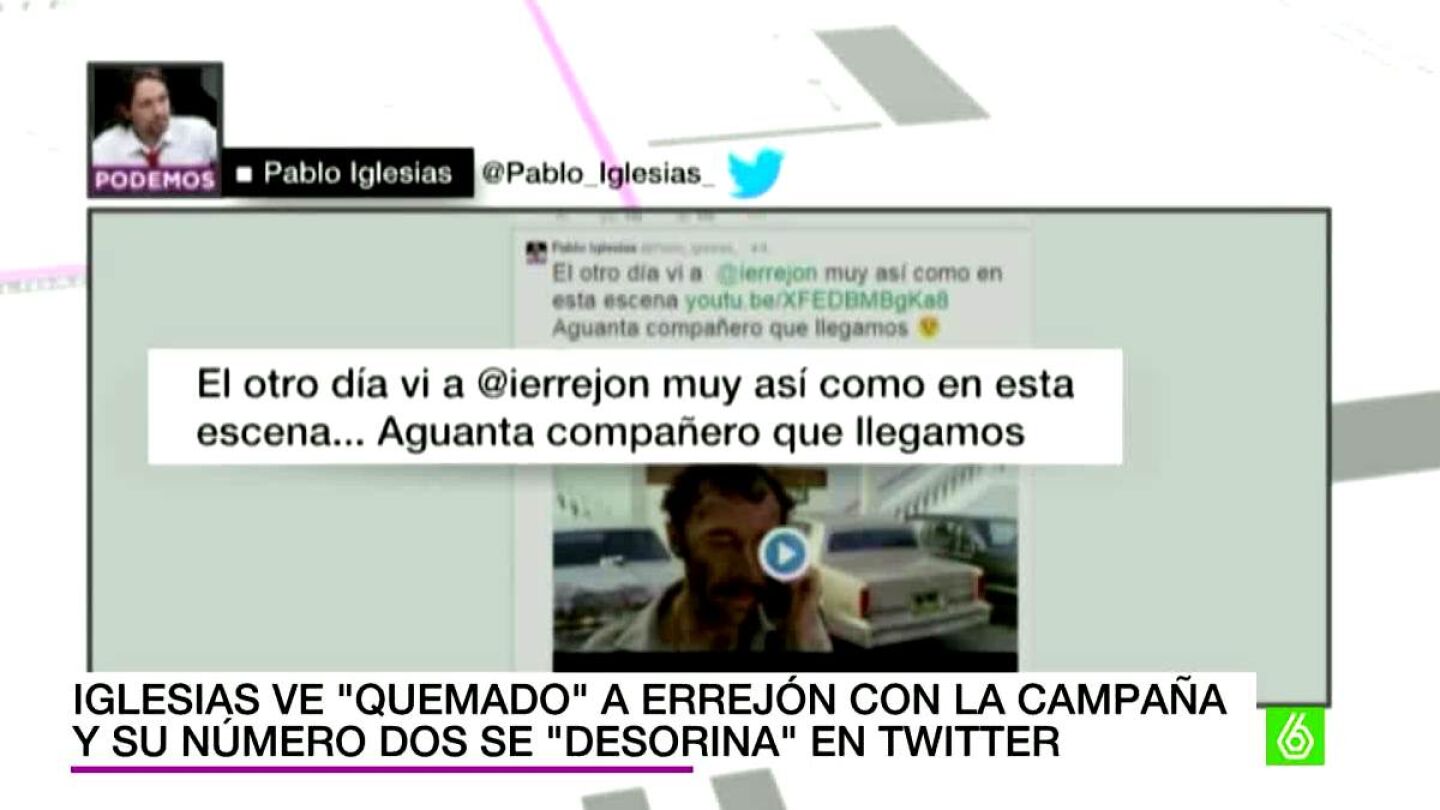 Iglesias ve 'quemado' a Errej&oacute;n con la campa&ntilde;a y su n&uacute;mero dos se 'desorina' en Twitter