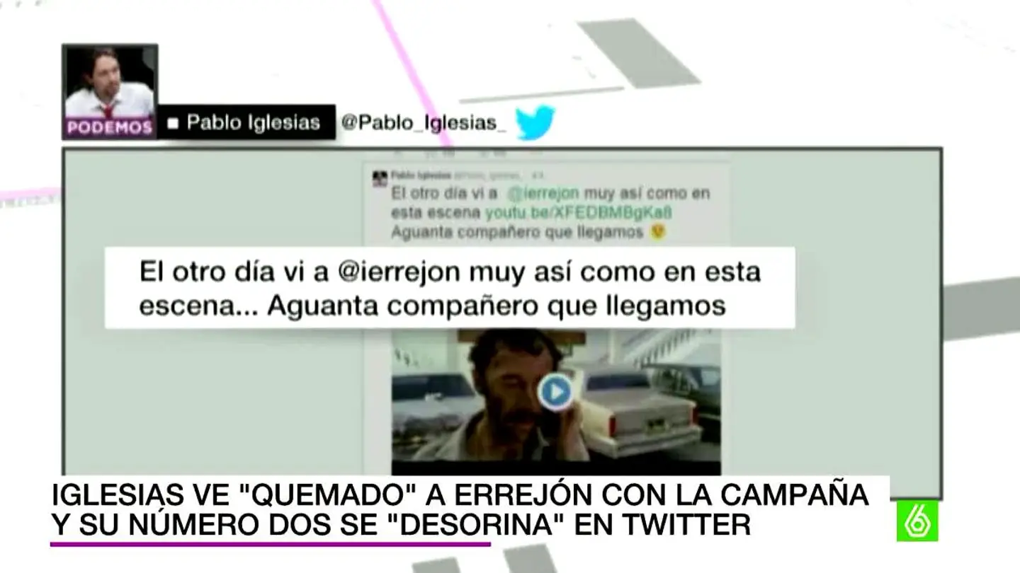 Iglesias ve 'quemado' a Errejón con la campaña y su número dos se 'desorina' en Twitter Iglesias ve 'quemado' a Errejón con la campaña y su número dos se 'desorina' en Twitter