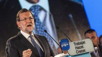Rajoy durante un acto electoral