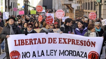 Manifestación en Valladolid en contra de la Ley de Seguridad Ciudadana,