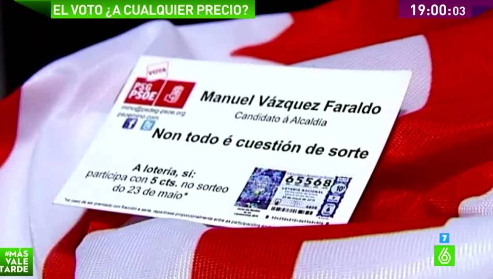 Un candidato de Miño, A Coruña, regala cinco céntimos de lotería con su programa electoral