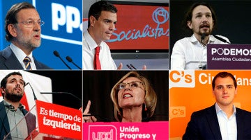 Líderes políticos de los principales partidos españoles