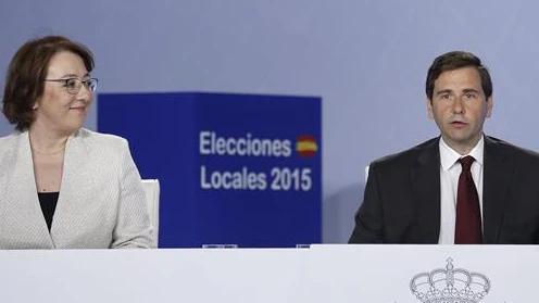 Carmen Mart&iacute;nez Castro y Luis Aguilera durante la rueda de prensa en Ifema