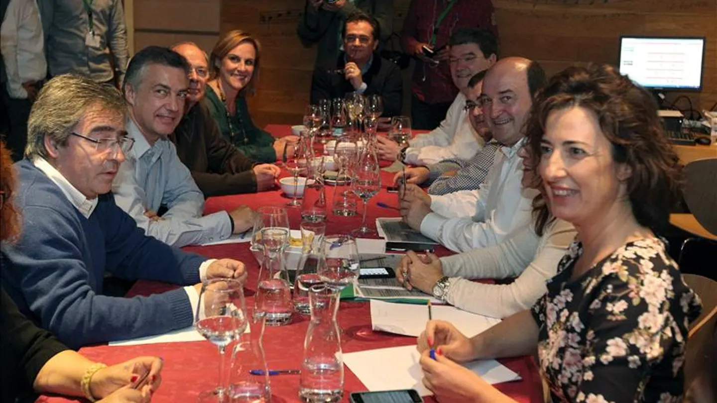 Urkullu, Andoni Ortuzar y otros miembros de la Ejecutiva del PNV Urkullu, Andoni Ortuzar y otros miembros de la Ejecutiva del PNV