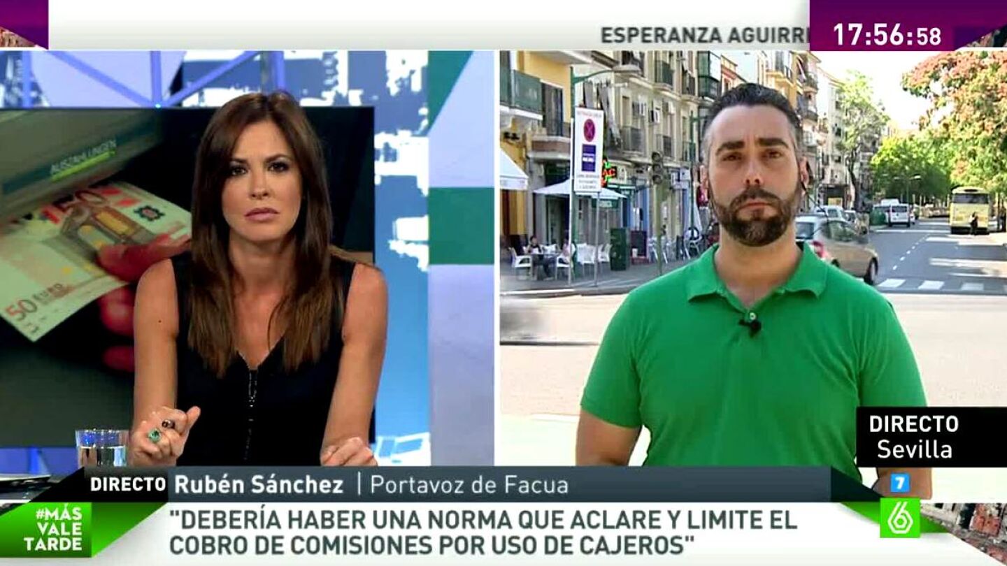 Rub&eacute;n S&aacute;nchez, Facua: "Deber&iacute;a haber una norma que aclare y limite el cobro de comisiones por uso de cajeros"
