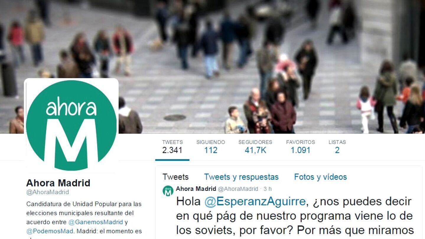 Twitter de Ahora Madrid