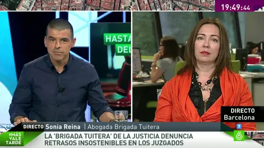 Sonia Reina, abogada de Brigada Tuitera en Más Vale Tarde Sonia Reina, abogada de Brigada Tuitera en Más Vale Tarde