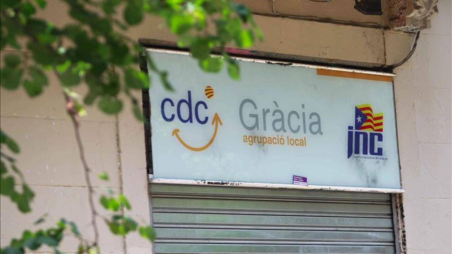Vista de una sede de Converg&egrave;ncia Democr&agrave;tica de Catalunya (CDC) en Barcelona