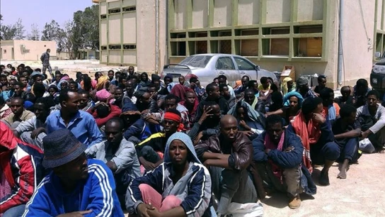 Centro de acogida de inmigrantes irregulares en la ciudad libia de Misrata Centro de acogida de inmigrantes irregulares en la ciudad libia de Misrata