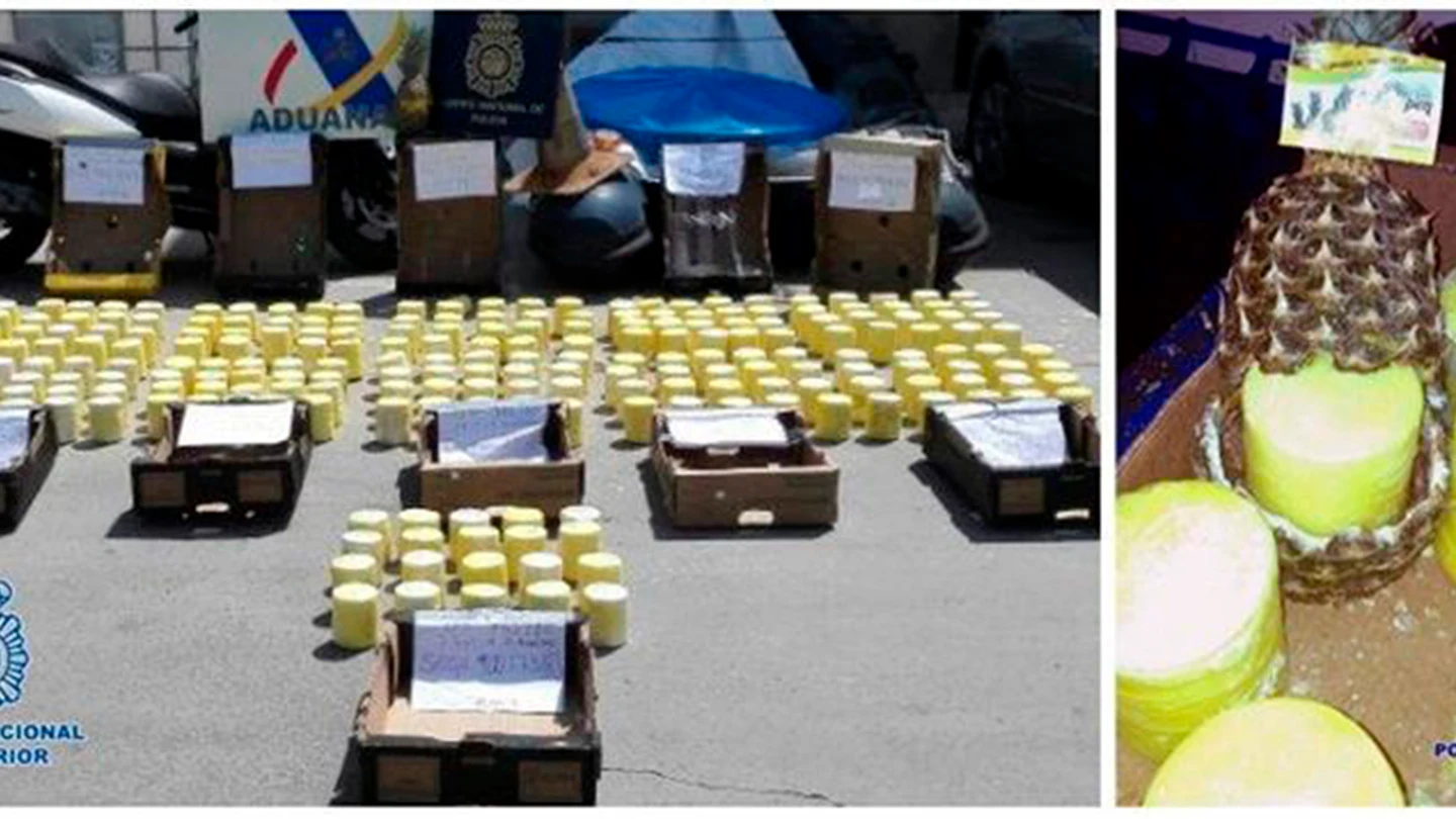 Intervienen 200 kilos de cocaína ocultos en piñas Intervienen 200 kilos de cocaína ocultos en piñas