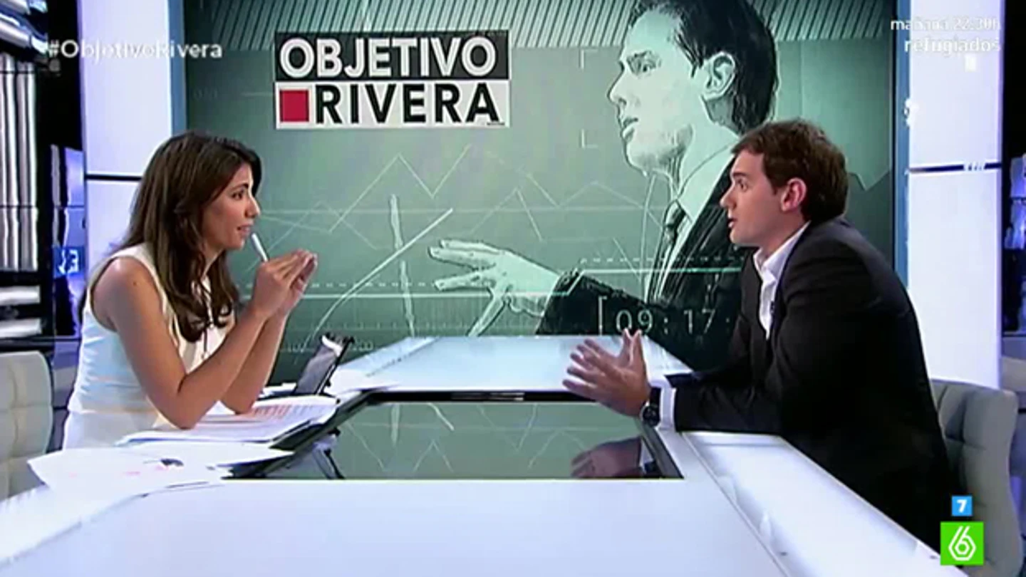 Albert Rivera, junto a Ana Pastor, en 'El Objetivo' Albert Rivera, junto a Ana Pastor, en 'El Objetivo'