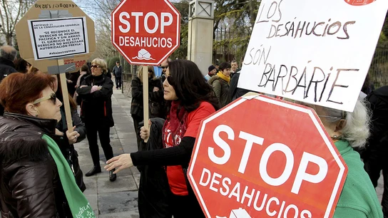 Fotografía de archivo de una protesta contra los desahucios Fotografía de archivo de una protesta contra los desahucios