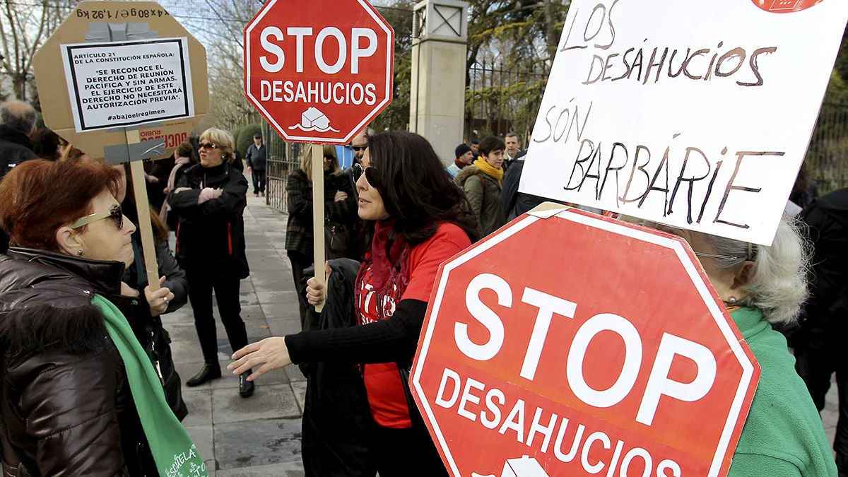 Fotografía de archivo de una protesta contra los desahucios