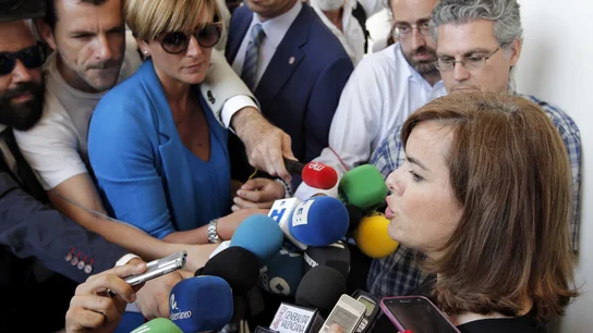 Soraya Sáenz de Santamaría ante los medios de comunicación Soraya Sáenz de Santamaría ante los medios de comunicación