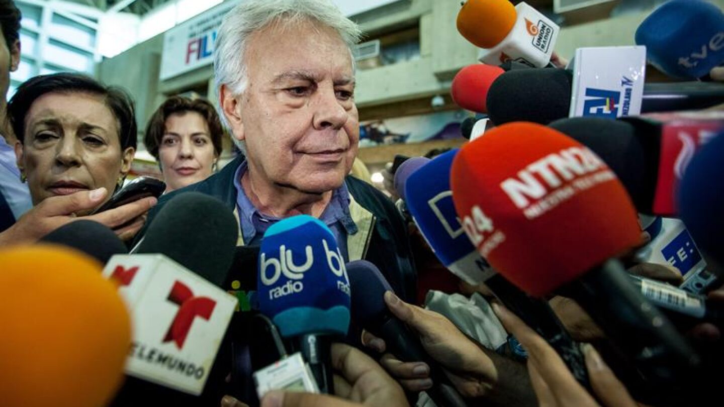 Felipe Gonz&aacute;lez llega a Caracas