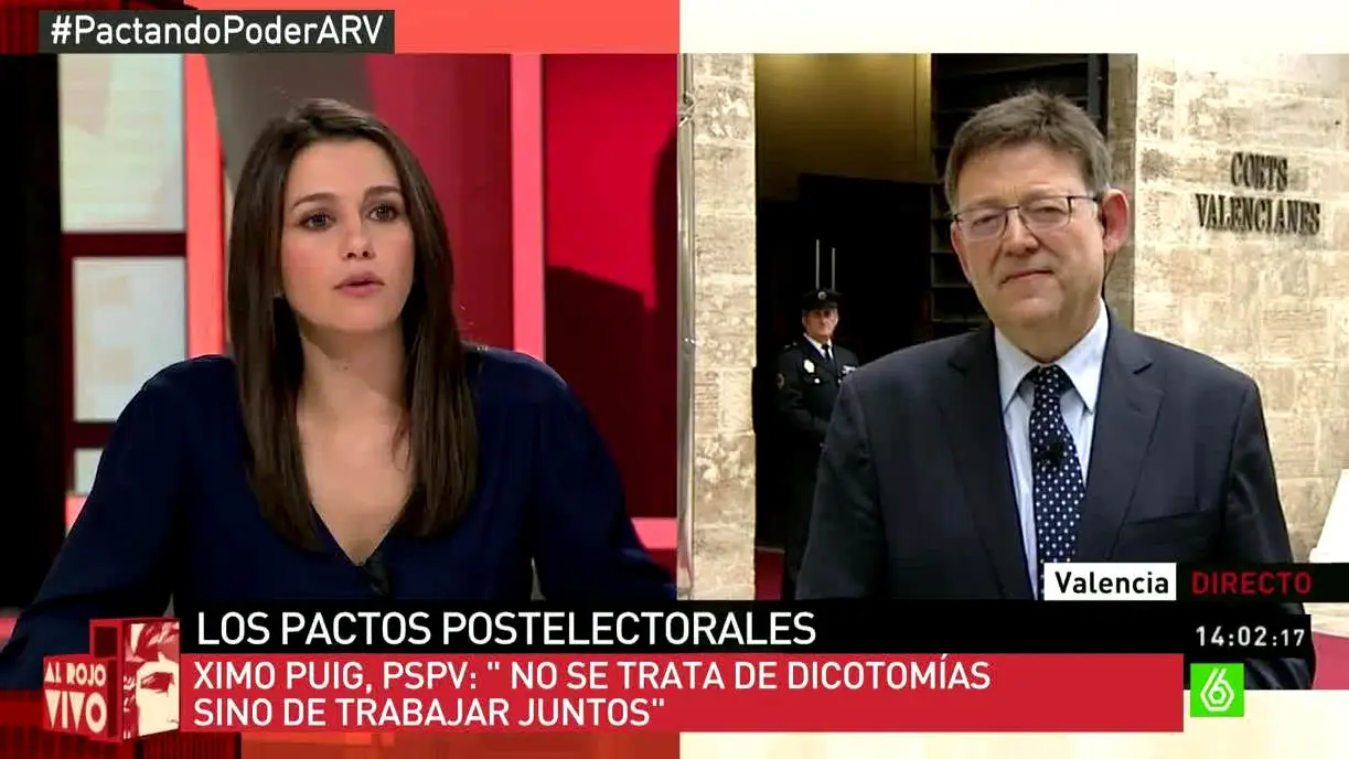 Ximo Puig con Inés Arrimadas Ximo Puig con Inés Arrimadas