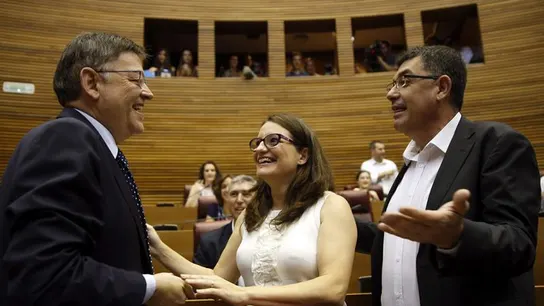 Ximo Puig, Mónica Oltra y Enric Morera Ximo Puig, Mónica Oltra y Enric Morera