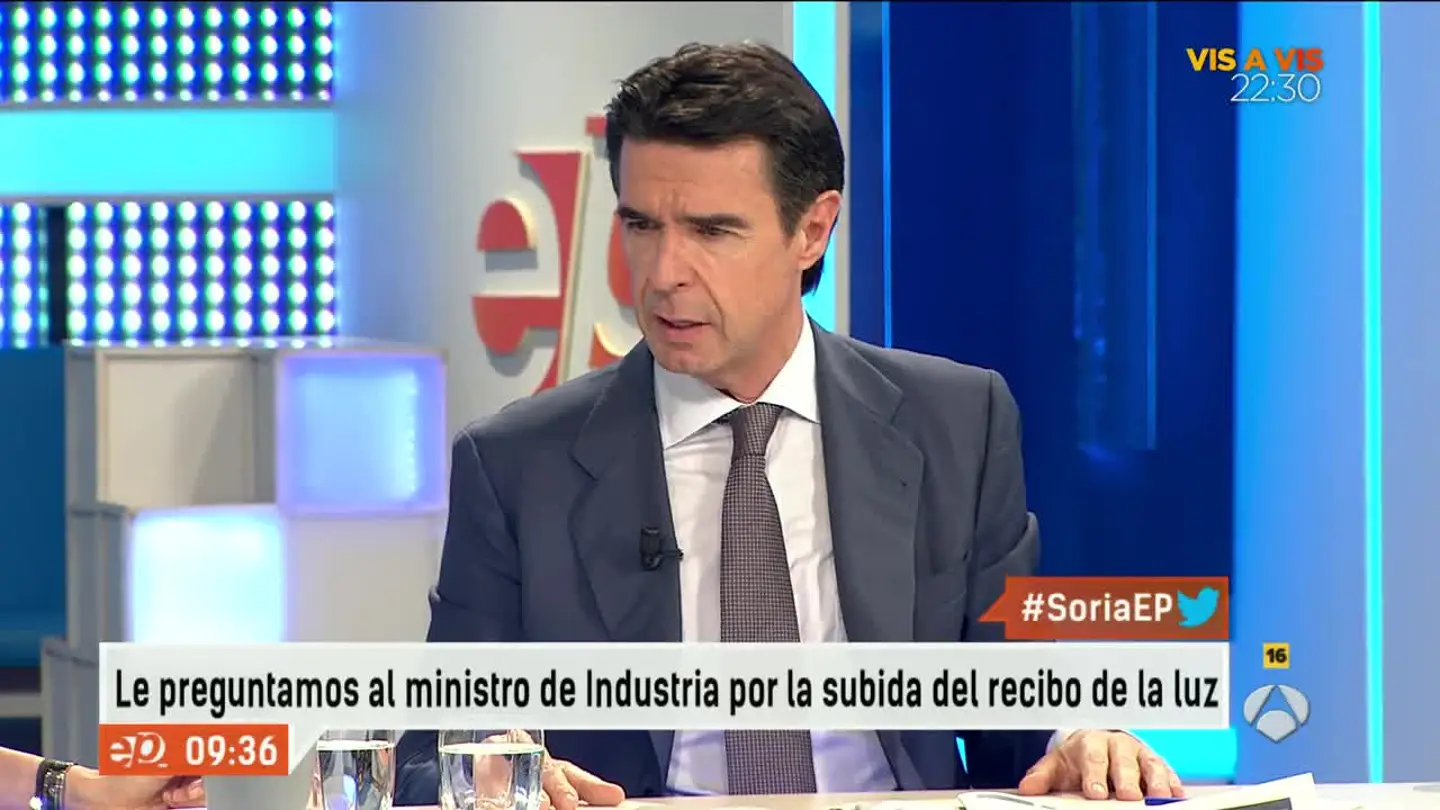 José Manuel Soria, ministro de Industria, en Espejo Público José Manuel Soria, ministro de Industria, en Espejo Público