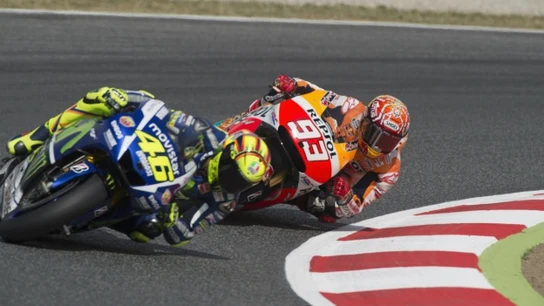 Valentino Rossi y Marc Márquez en Montmeló Valentino Rossi y Marc Márquez en Montmeló