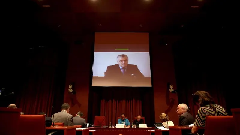 Luis Bárcenas, durante su comparecencia por vídeo en el Parlament 