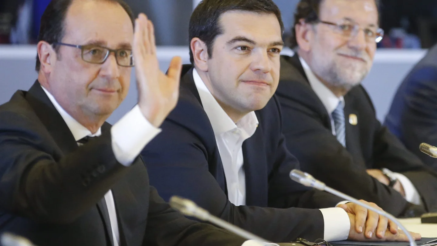 François Hollande, Alexis Tsipras y Mariano Rajoy, en la cumbre extraordinaria sobre Grecia François Hollande, Alexis Tsipras y Mariano Rajoy, en la cumbre extraordinaria sobre Grecia