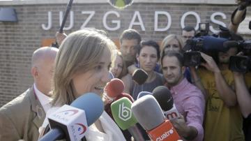 Tania Sánchez, a la salida de los juzgados