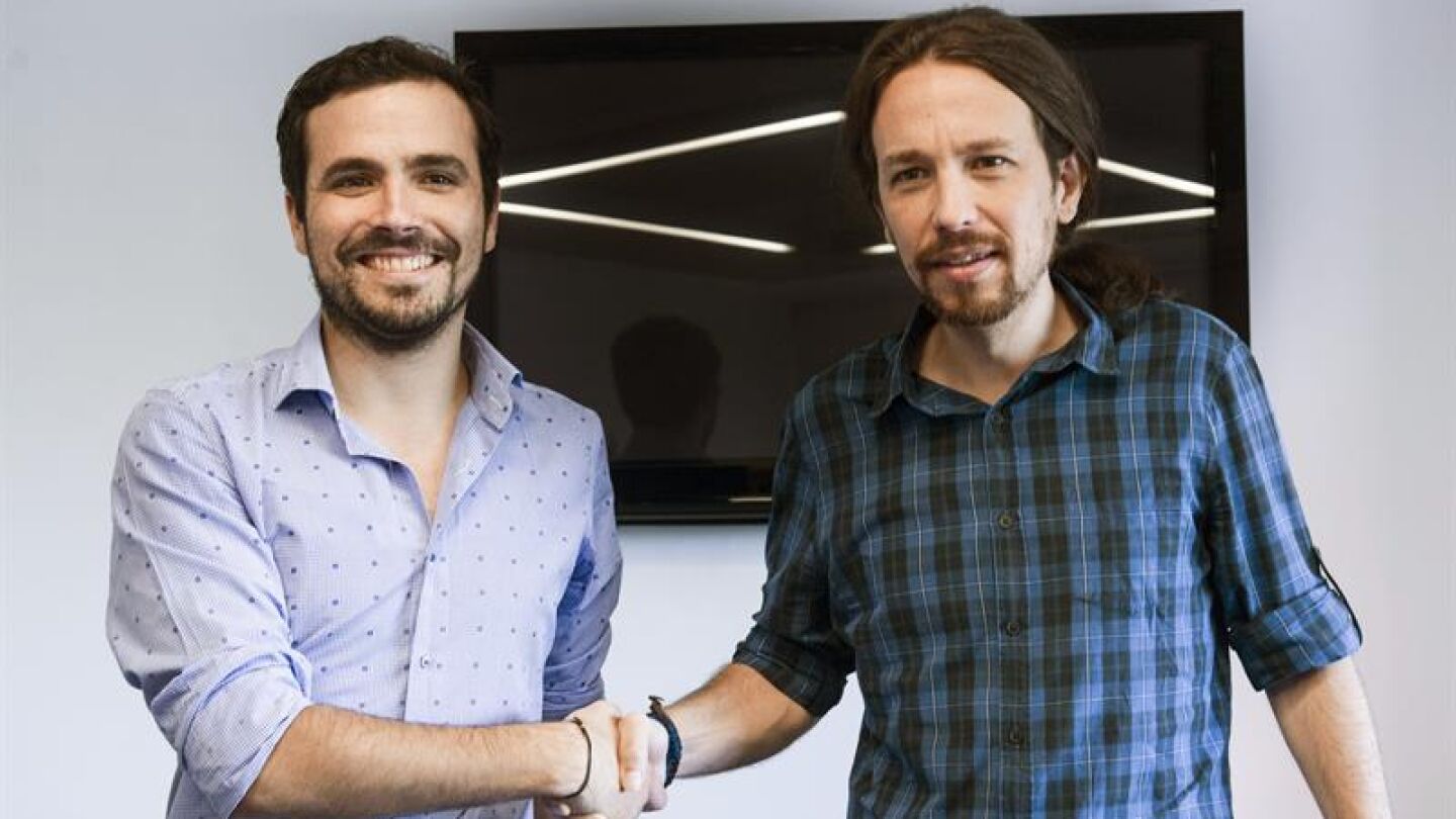 Alberto Garz&oacute;n y Pablo Iglesias