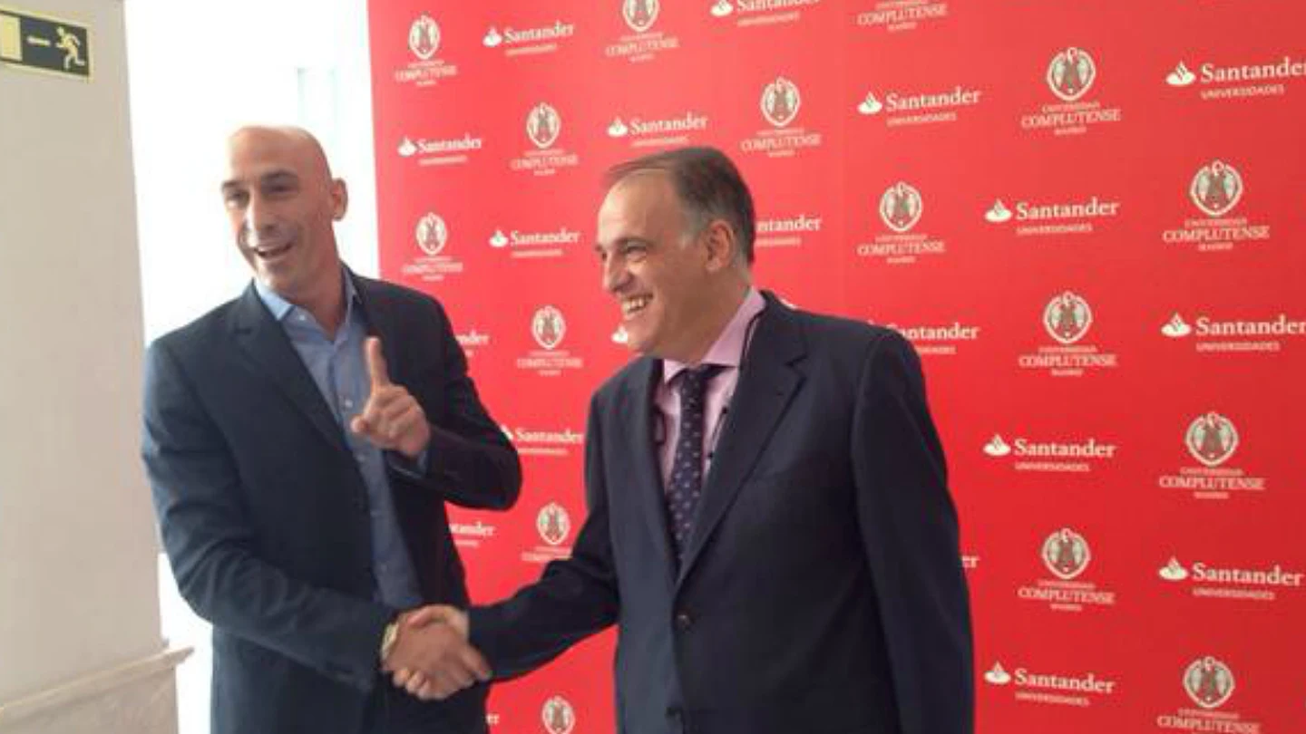 Luis Rubiales y Javier Tebas, presidentes de la AFE y la LFP Luis Rubiales y Javier Tebas, presidentes de la AFE y la LFP