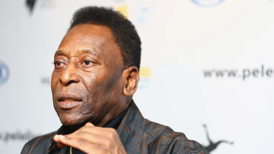 El futbolista Pelé durante un acto promocional El futbolista Pelé durante un acto promocional