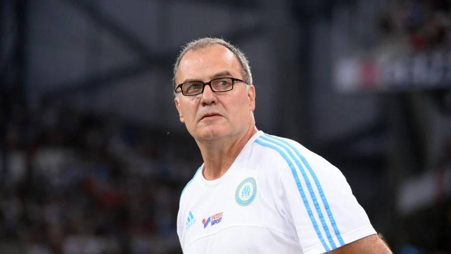 Marcelo Bielsa, en un partido del Olympique de Marsella